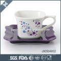 Precio competitivo elegante flor de porcelana impreso taza de té y platillo